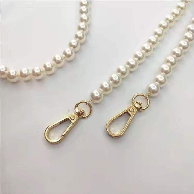 Luxury Pearl Chain Crossbody Phone Lanyard Gold Phone Body Crossover Chain with Pearls Phone Crossbody Sling Beaded Strap