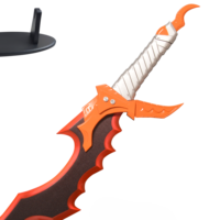 Beliebter 55cm 1,3kg Ritterkiller Einzelklinge (Rot+Ständer) für Cosplay-Sammlung