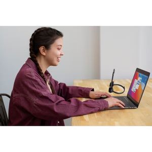 Soporte de Escritorio para Teléfono Móvil, Diseño con Agarre de Silicona Azul y Negro para el Pulgar - Product Image 6