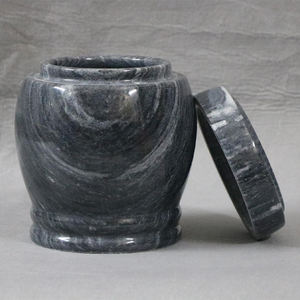 Оптовая продажа: Настраиваемая высококачественная урна из натурального мрамора, премиальный черный каменный гроб для праха взрослых и домашних животных, памятный ритуальный кадильник - Product Image 4