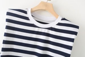 <span class=keywords><strong>Camiseta</strong></span> a Rayas con <span class=keywords><strong>Hombreras</strong></span>, Informal, Sencilla y Versátil para Mujer, Nueva Colección Verano 2024 de MYST&ZA, 0858030 - Product Image 3