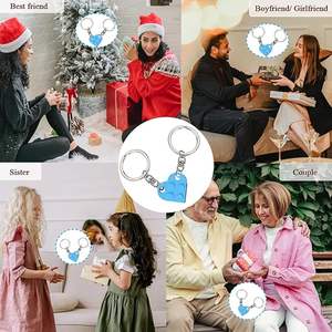 <span class=keywords><strong>Porte</strong></span>-clés en forme de cœur assorti pour couple, cadeau pour petit ami, petite amie, Noël, Saint-Valentin, ensemble pour elle et lui, compatible avec <span class=keywords><strong>Lego</strong></span> - Product Image 6