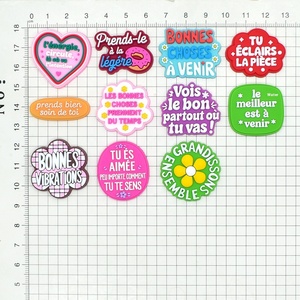 XB gros dessin animé personnalisé mode motivation français phrase sabot décoration Pvc belle langue émotion lettre chaussure charme - Product Image 4