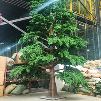 Arbre de cèdre de pin artificiel d'aspect naturel élevé pour les murs verts des hôtels de bureau Pin de bienvenue artificiel