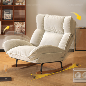 Chaises à bascule hôtel aile luxe meubles nordiques <span class=keywords><strong>fauteuil</strong></span> moderne velours métal bois maison Accent salon salon canapés chaises - Product Image 2