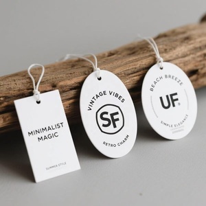 Mới đến tùy chỉnh hai lớp giấy treo thẻ giá thấp chất lượng cao Thiết kế thời trang giấy treo thẻ cho hàng may mặc - Product Image 1