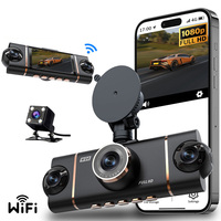 Nouvelle boîte noire de voiture 1080P Wifi Dashcam 4 canaux DVR de voiture hd Vision nocturne 4 objectifs Caméra de tableau de bord Wifi 4 objectifs Caméra de voiture Caméra de tableau de bord
