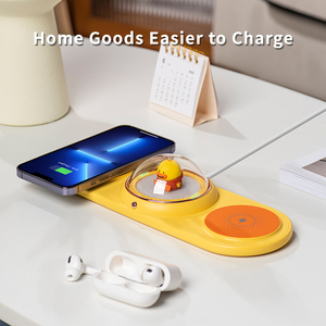<span class=keywords><strong>Base</strong></span> de chargement sans fil magnétique multifonctionnelle trois en un pour téléphones mobiles et veilleuse protégée iWatch OTP - Product Image 2