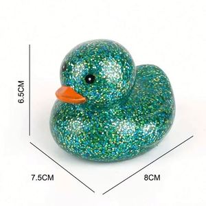 2.95 Inch Glitter Rubber Ducks Toy 6 Colors Assortment <b>Bath</b> Gifts Fidget Stress Relief Toys for Baby Kids Showers Summer Pool - Product Image 6