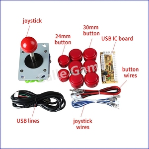 Diy Arcade Gaming Teile Joystick Controller Kit Schalter Drucktasten USB Encoder Pcb Board mit Drähten Diy Arcade Parts Kit - Product Image 6