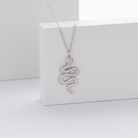 Collar con Colgante de Serpiente de Plata de Ley S925, Chapado en Oro de 18K, con Circonitas, Joyería Fina para Mujer, OEM ODM, SPJ, Superventas