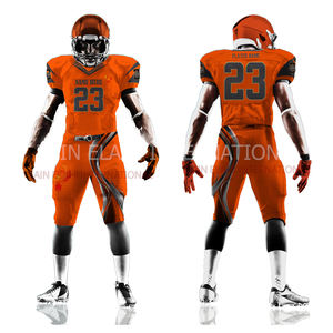 Vêtements de sport personnalisés en direct d'usine, respirants, à manches courtes, uniformes de football américain pour adultes, options de tailles plus grandes disponibles - Product Image 3