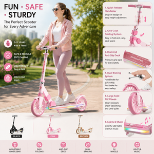 Patinete Eléctrico <span class=keywords><strong>de</strong></span> Dos Ruedas <span class=keywords><strong>de</strong></span> 8 Pulgadas, Plegable Rápido, <span class=keywords><strong>Diseño</strong></span> Moderno con Ruedas <span class=keywords><strong>de</strong></span> PU, Estilo Surf para Niños - Product Image 2