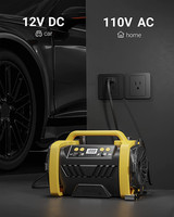 Compresseur d'air portable AC/DC 12V et gonfleur soufflant avec pression d'air 150PSI pour dégonfleur d'air portable pour pompe à hélium domestique de voiture