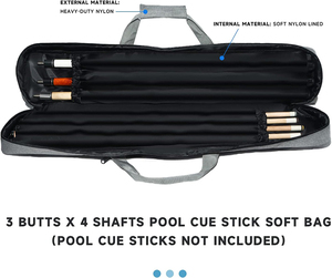 Étui de queue de billard en cuir PU imperméable 4 queues 4 shafts Sac de billard snooker avec bretelles doubles réglables Échantillon gratuit - Product Image 3