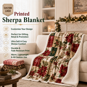 Nouvelle arrivée, <span class=keywords><strong>couverture</strong></span> en fourrure sherpa <span class=keywords><strong>personnalisée</strong></span>, luxueuse, chaude, faite à la main, <span class=keywords><strong>patchwork</strong></span>, imprimé de Noël, pour boîte cadeau - Product Image 3