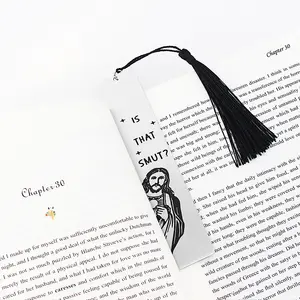 New spot Promotional Gift Custom Shape Etched Blank Book Marks Book Page Marker Tag Enamel Metal Bookmarks Custom With Tassels
