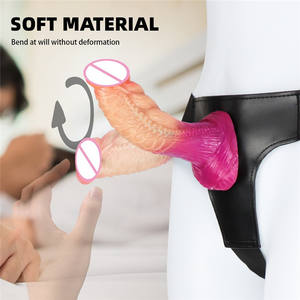 ดิลโด้แบบสายรัดที่สมจริงสำหรับเซ็กซ์เลสเบี้ยนเครื่องกระตุ้นจีสปอตพร้อมเข็มขัดทำจากซิลิโคนนิ่ม - Product Image 3