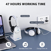 Nuevos Auriculares Inalámbricos 2.4G con Micrófono, Binaurales, con Cancelación de Ruido para Call Center y Oficina