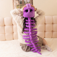 Chapeau en peluche drôle en forme de squelette de dinosaure avec rembourrage en coton PP, cadeaux de fête d'Halloween pour adultes et enfants