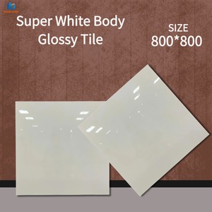 Azulejo de Porcelana de Cuerpo Completo 800x800mm Fabricado en Guangdong, Color Sólido Gris Leche, Acabado Espejo de Lujo Ligero, para Suelo y Pared, Ideal para Villas Modernas - Product Image 1