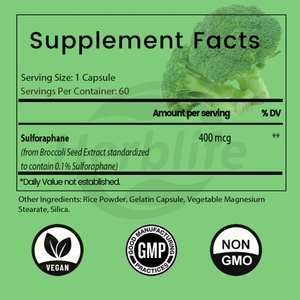 Sulfórafano de Extracto de Semilla de Brócoli, Antioxidante, Apoya el Sistema Inmunológico, Suplemento para la Salud, Vegano, Sin OMG, Sin Gluten, OEM, ODM - Product Image 2
