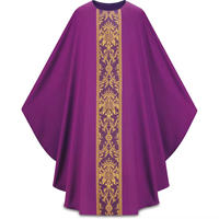 Chasuble de prêtre catholique avec motif doré, en polyester mat, faite à la main, utilisable toute l'année, options de couleurs personnalisées