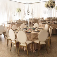Location de chaise Louis de luxe rembourrée en or blanc ivoire pour la décoration de réception de mariage