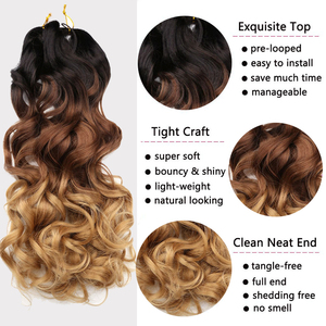 Extensiones de Cabello Sintético para Trenzas Francesas, Trenzas en Caja <span class=keywords><strong>con</strong></span> Puntas Onduladas y Rizadas, Ondulación Suelta y Voluminosa, Rizo Francés - Product Image 4