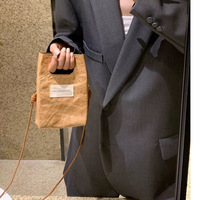 Sac de rangement mobile mini vintage chic, bandoulière simple, unisexe, multi-usages, portable