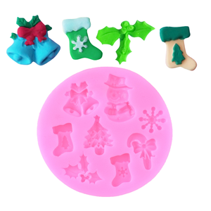 Moldes de silicona para pasteles, juego de 4 piezas con forma de sombrero, hongo, uvas y lazo, para decoraciones de repostería, fácil desmolde - Product Image 3