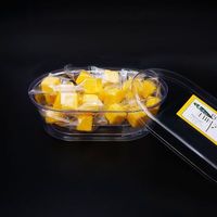Emballage plastique Transparent PS Tiramisu boîte à gâteaux boîtes à Dessert ovales avec couvercle