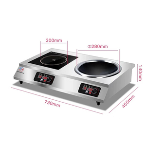 畅销书3000W 2燃烧器商用凹面平板电电磁炉锅，工厂最佳 - Product Image 1