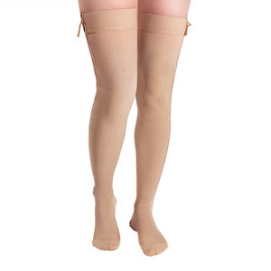 Compports OEM Elástico Tallas grandes Anti Varices Personalizado Muslo Alto Enfermeras Medias <span class=keywords><strong>de</strong></span> compresión Medias con cremallera - Product Image 1