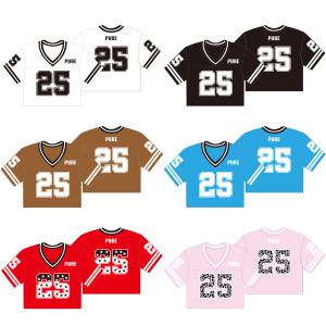 Pure Custom Dames Amerikaans Voetbal Cropped Jersey V Hals Cropped T-Shirt Sublimatie Print Mesh Voetbal Jersey Crop Top - Product Image 2