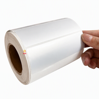 Rouleau de matériau d'étiquettes PET argent mat de haute qualité, résistant à l'huile et aux rayures, autocollant en polyester anti-rayures pour impression industrielle