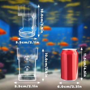 Mangeoires carrées en plastique acrylique avec ventouse Tubes d'alimentation d'aquarium flottants-coulants creux pour les porte-aliments pour poissons de crevettes - Product Image 2
