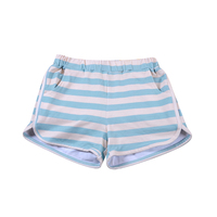 Shorts rayés bleu clair basiques pour enfants, de haute qualité, vente en gros en Chine, shorts rayés pour filles