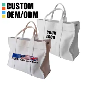 Factory Direct Sale 12oz Thick Cotton Fabric Big Capacity Custom Cotton Canvas Tote Bag