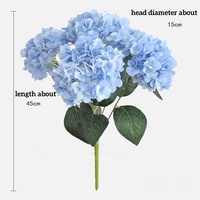 Bouquet d'hortensias artificiels en soie à 5 têtes, rose, blanc, bleu, fleurs artificielles en gros pour mariage, remise de diplôme, Noël, décoration de table et de maison