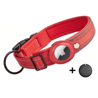 Collier de suivi pour chien AirTag compatible Google Android, version internationale, motif en fer solide, décoration en fourrure