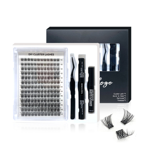 Extensions de cils en grappe DIY à volume doux, marque privée, courbure C, pour vente en gros - Product Image 5