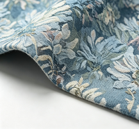 Tissu Jacquard Brocart Floral Style Peinture à l'Huile Monet, 70% Polyester 30% Coton, Teint en Fil, Tissage Haute Densité, 305 GSM