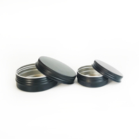 Boîtes en aluminium noir mat à couvercle à vis rondes multi-spécifications de 50 ml, 80 ml, 100 ml pour crème capillaire