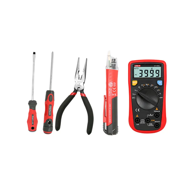 TOPLIA UNIT Listrik Elektronik Perbaikan Alat Set Multimeter Obeng Mengukur Tape Tang Voltage Detector 5 In 1