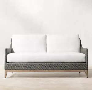 Ensemble de meubles de jardin en rotin de luxe moderne pour toutes les saisons, adapté aux hôtels, aux plages et aux piscines, en bois massif, imperméable, en teck - Product Image 2