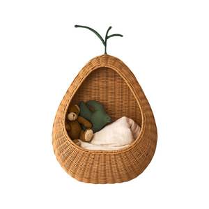 <b>Rattan</b> Wall Mounted <b>Basket</b> Apple Shape Handmade <b>Storage</b> For Toys And Sundries Home Decoration - Product Image 5