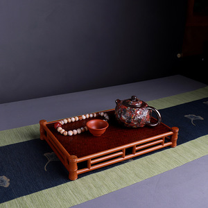 Bamboo Woven <b>Tea</b> <b>Tray</b> Rectangle Storage For <b>Tea</b> Sets And Snacks Tabletop Organizer - Product Image 4