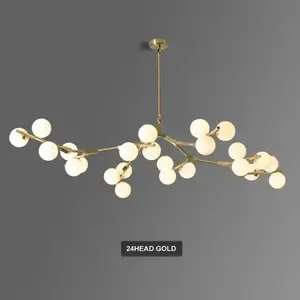 <span class=keywords><strong>Lustre</strong></span> LED créatif nordique moderne Simple haricot magique pendentif moléculaire lumières grande branche suspendue pour salon Restaurant - Product Image 3