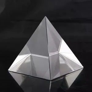批发透明K9水晶装饰品商务礼品定制3D激光照片金字塔形水晶镇纸